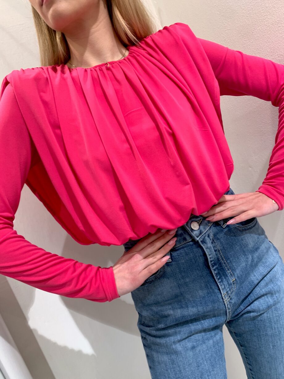 Shop Online Top fucsia drappeggiato manica lunga Have One