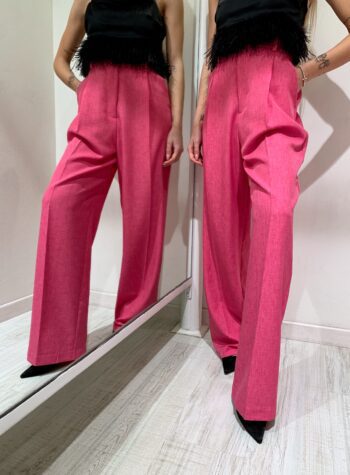 Shop Online Pantalone palazzo fucsia fiammato Vicolo