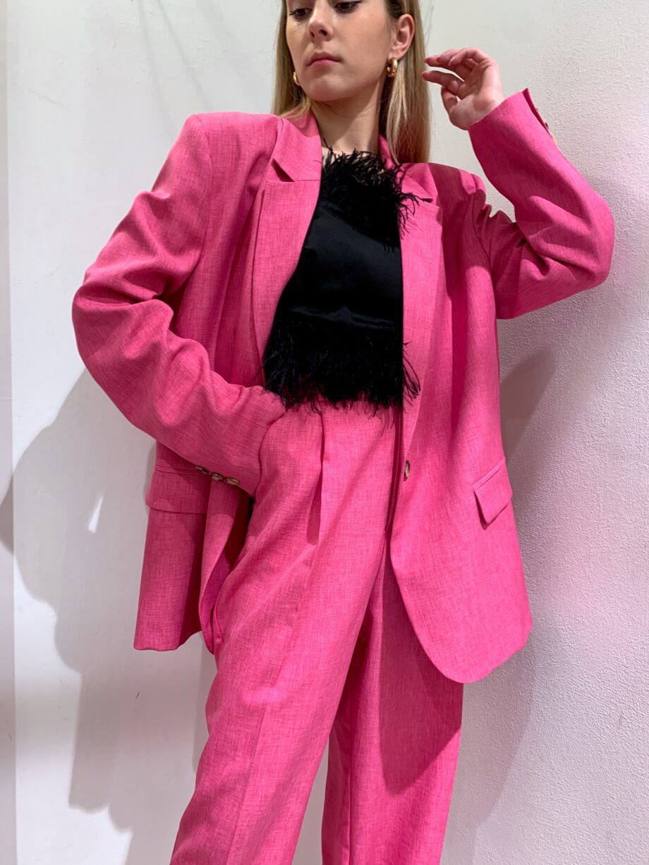 Shop Online Blazer over un bottone fucsia fiammato Vicolo