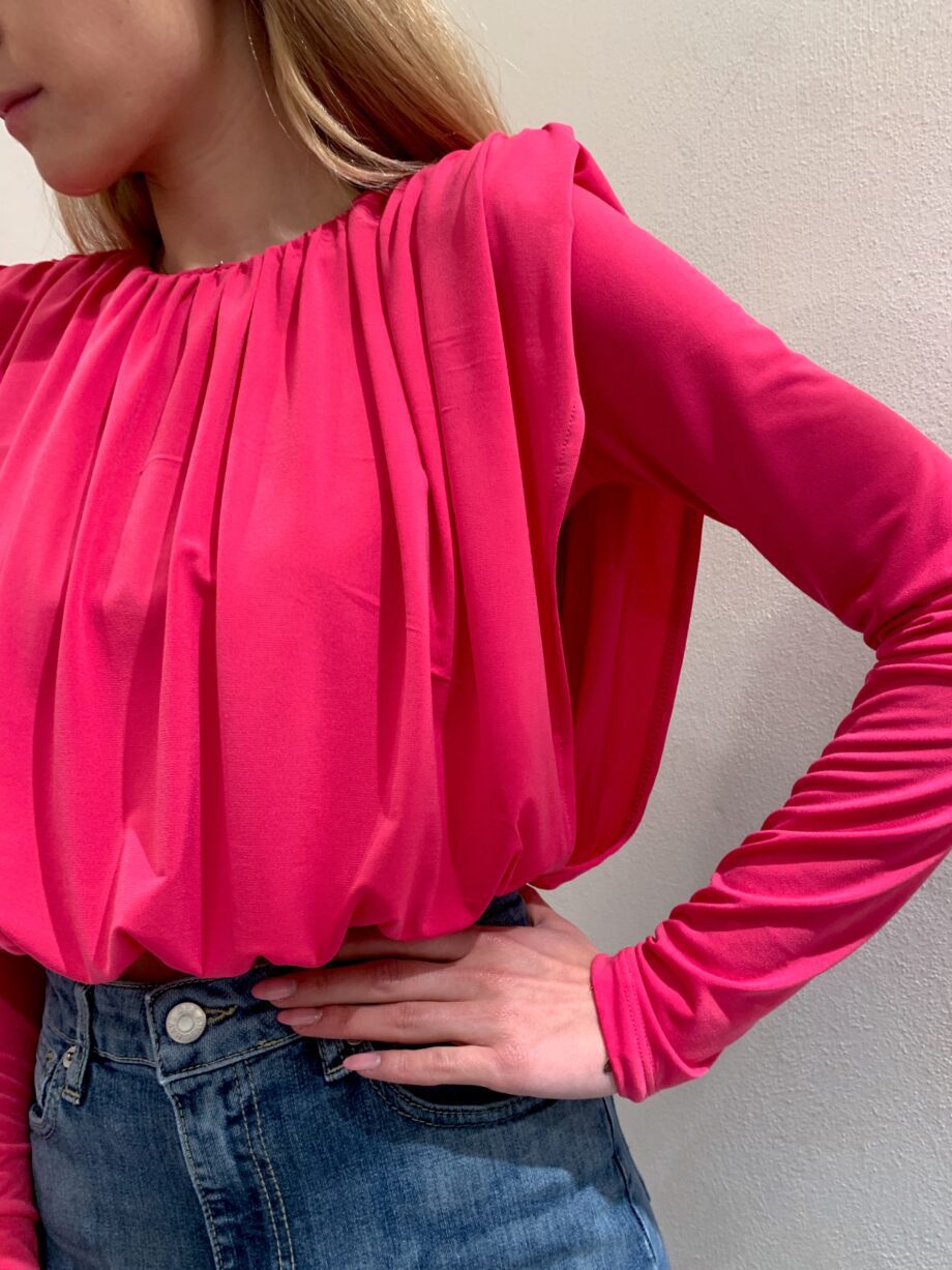 Shop Online Top fucsia drappeggiato manica lunga Have One