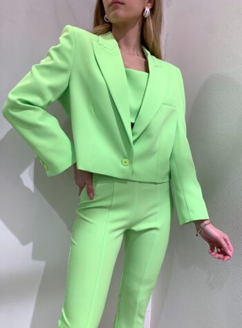 Shop Online Blazer corto verde acido un bottone Vicolo