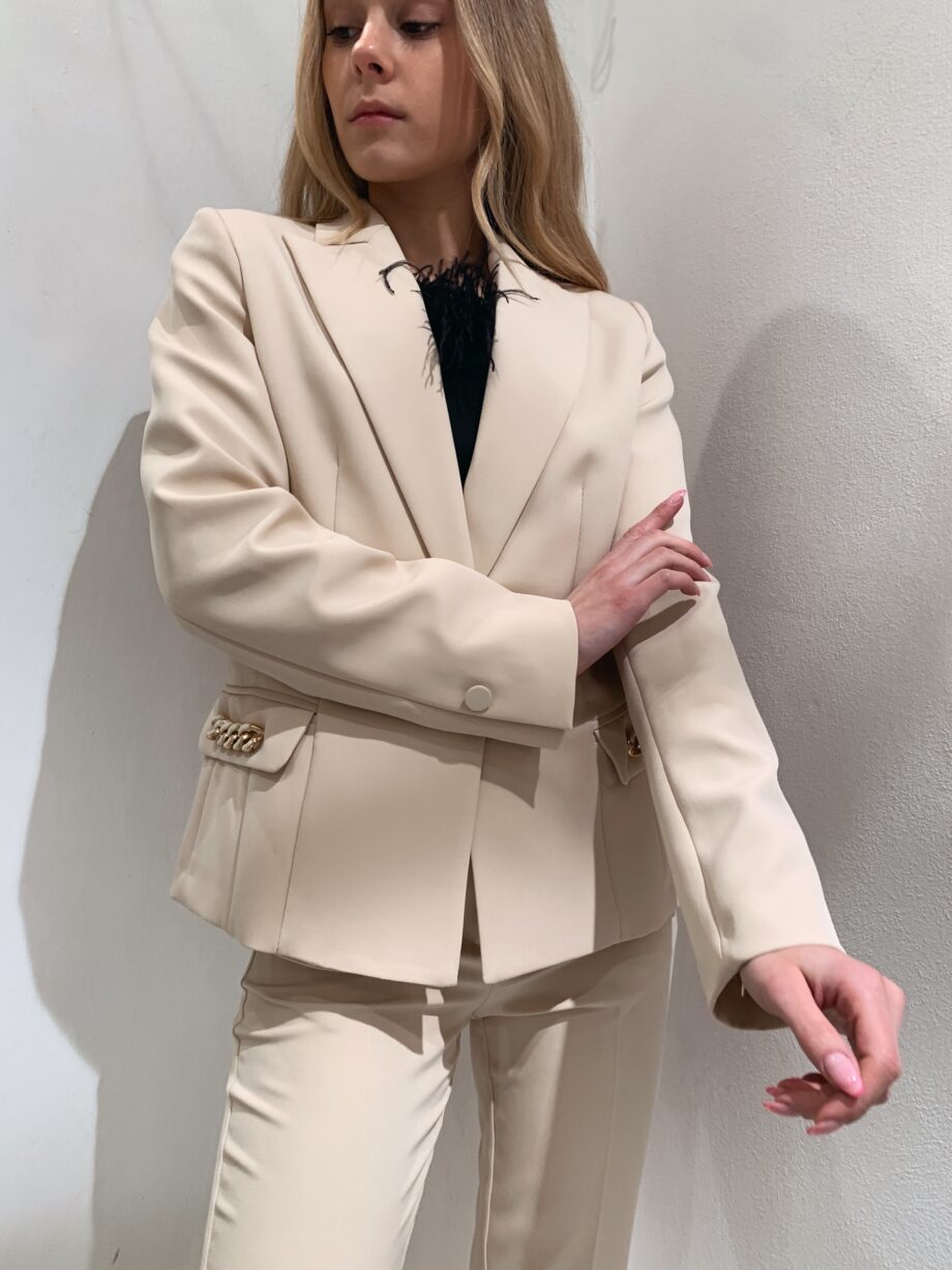 Shop Online Blazer beige con morsetti Vicolo