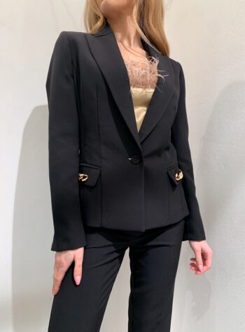 Shop Online Blazer nero con morsetti Vicolo