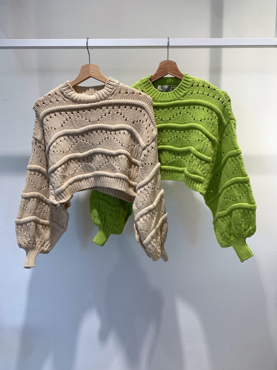 Shop Online Maglioncino crop aperto lime HaveOne