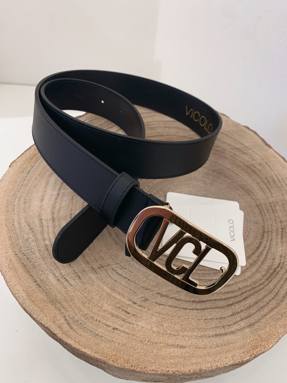 Shop Online Cintura nera modello fibbia VCL oro Vicolo