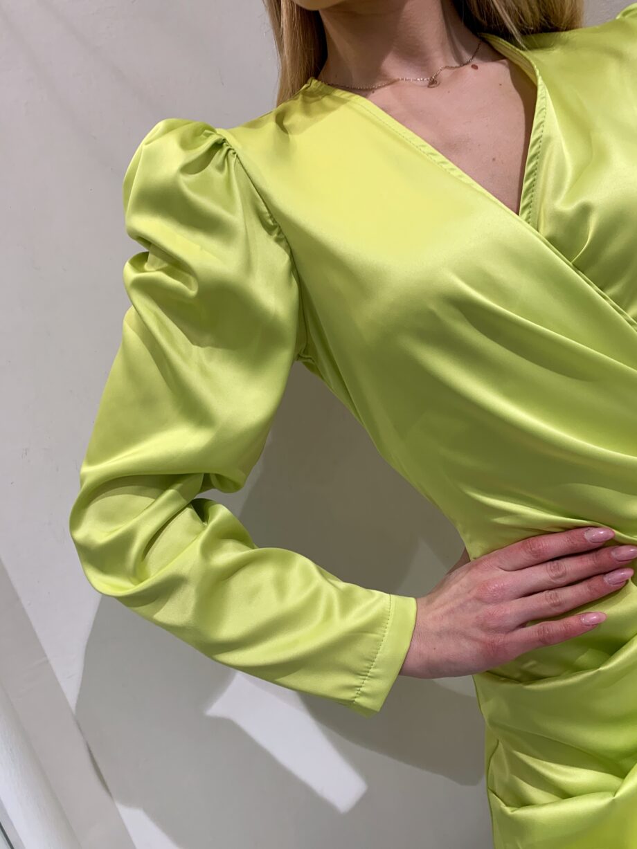 Shop Online Vestito satin lime con cintura strass Have One