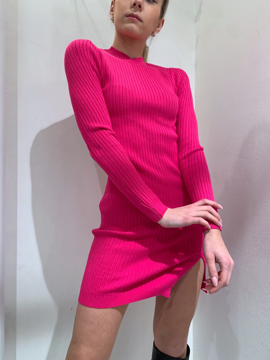 Shop Online Vestito in maglia fucsia aderente HaveOne