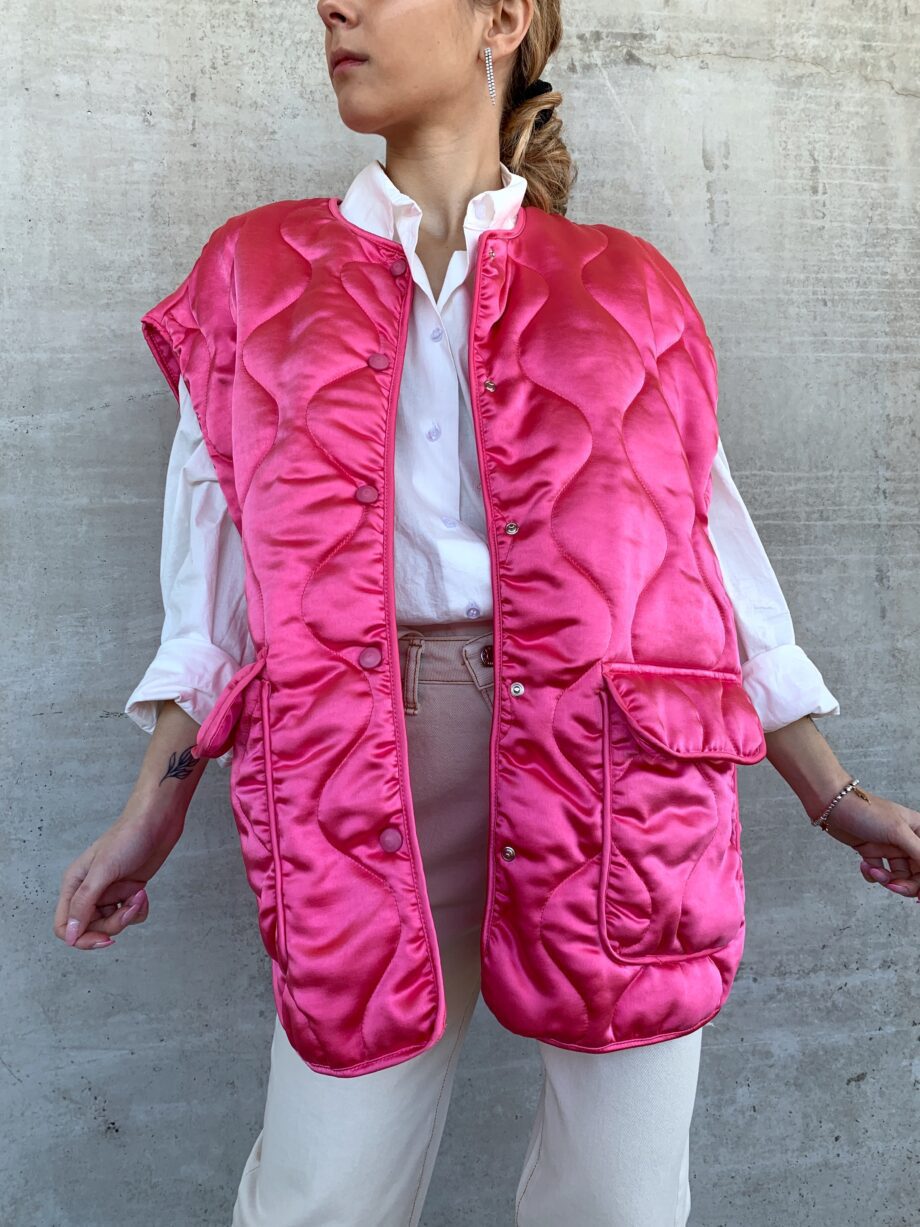 Shop Online Gilet piumino over fucsia Have One