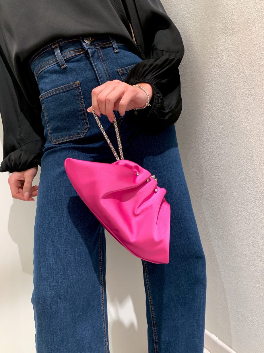 Shop Online Pochette in raso fucsia Twentyfourhaitch