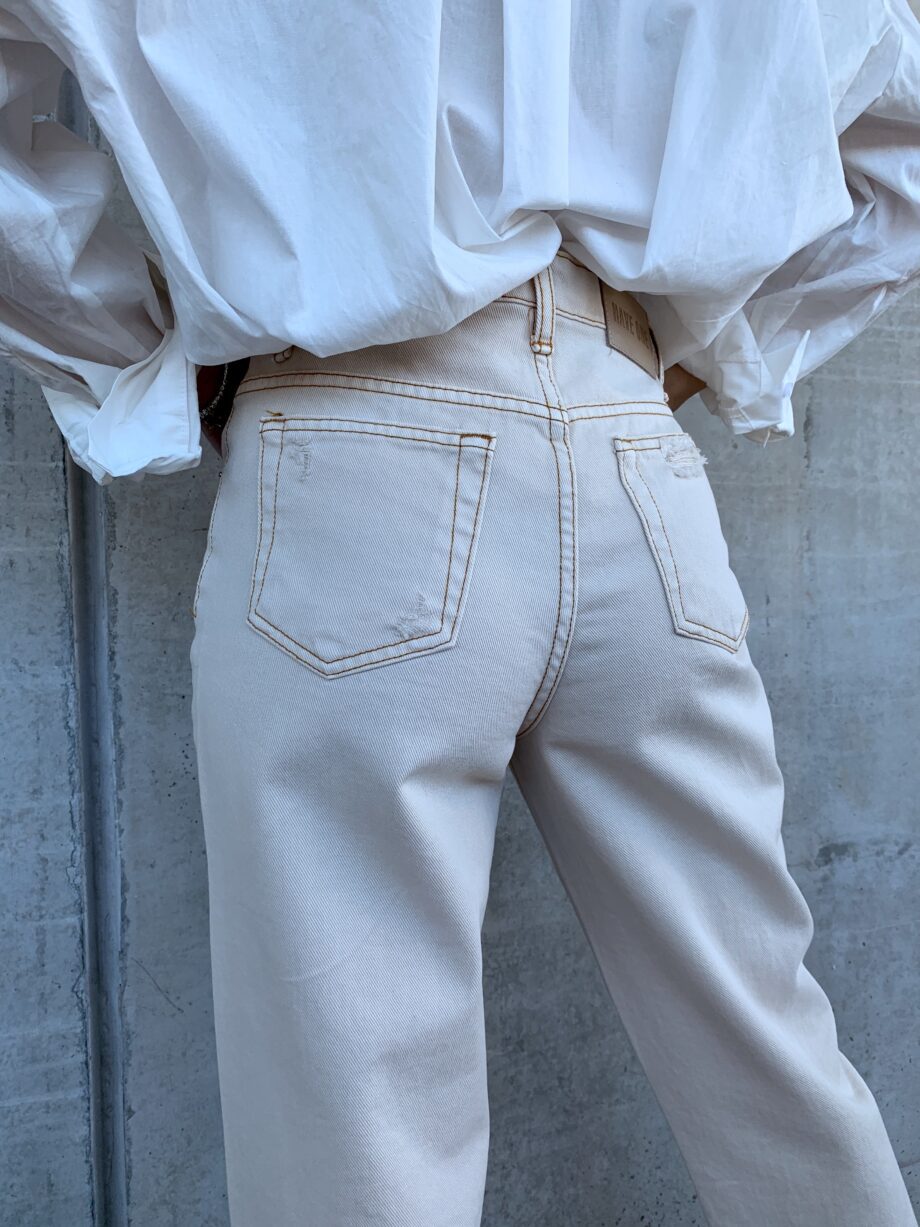 Shop Online Jeans beige dritto con rotture Have One