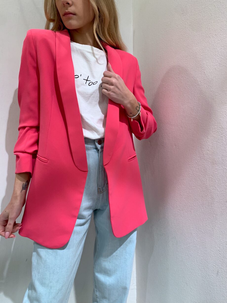 Shop Online Blazer fucsia con maniche increspate Vicolo