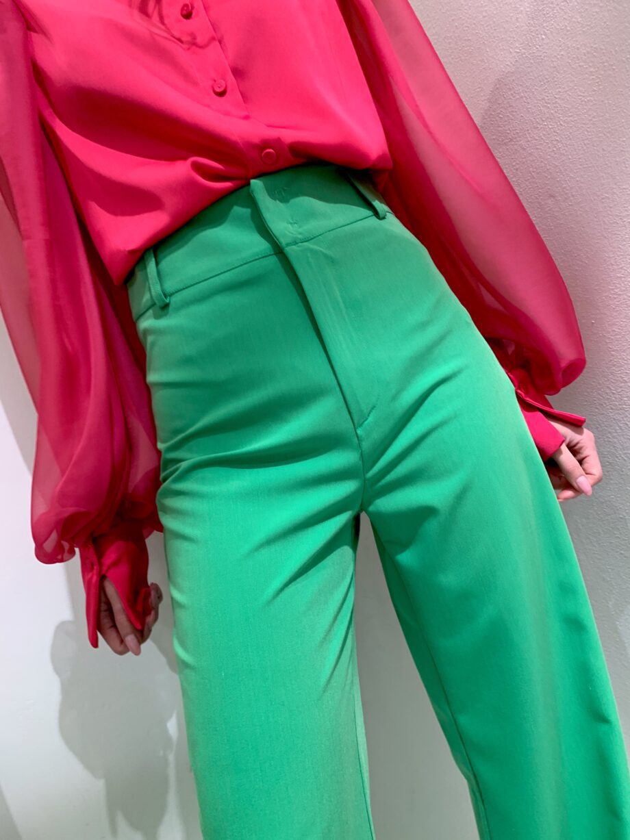 Shop Online Pantalone palazzo vita alta verde Have One