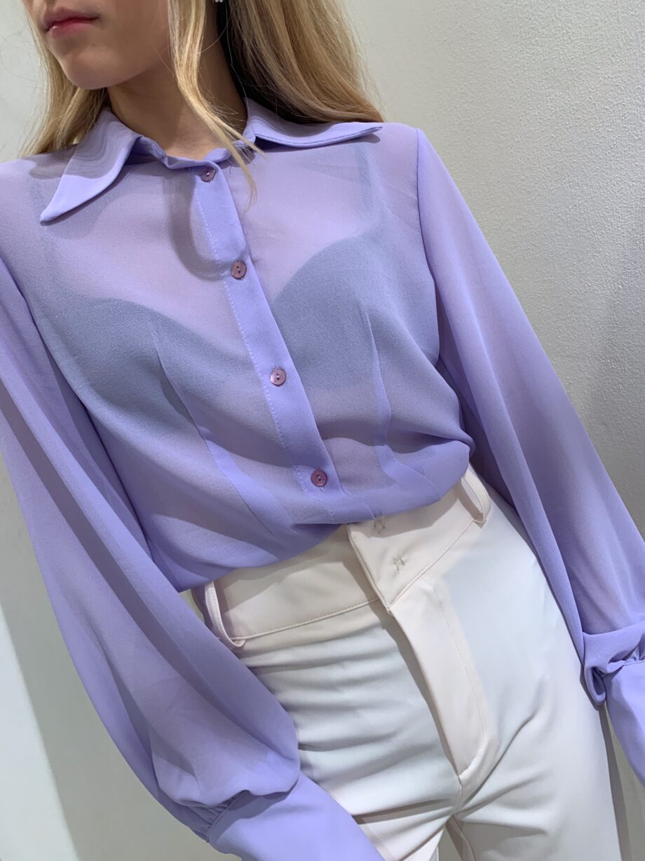 Shop Online Camicia in georgette lilla Have One