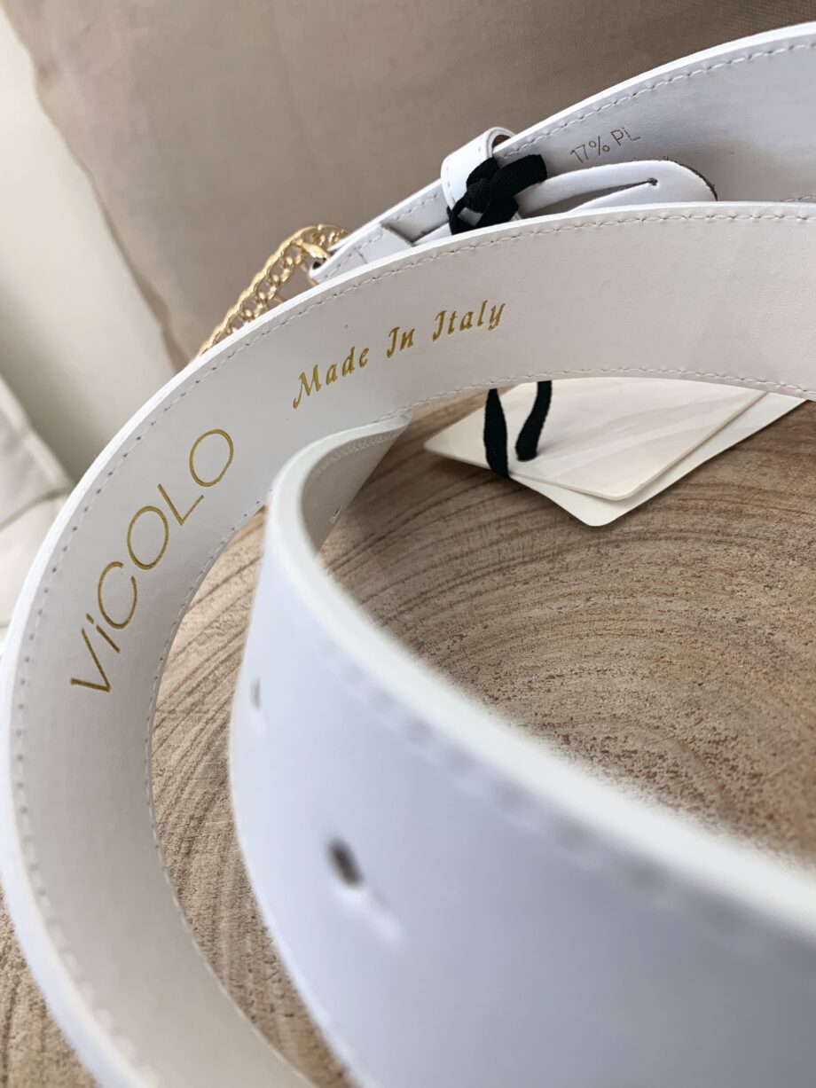 Shop Online Cintura bianca modello fibbia VCL catena Vicolo