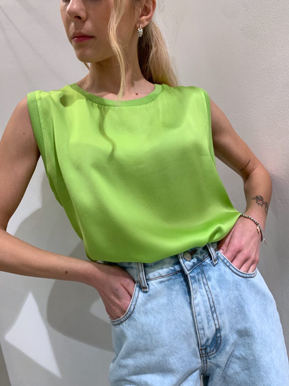 Shop Online Canotta in raso lime Have One