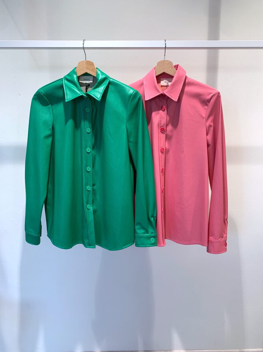 Shop Online Camicia verde in ecopelle Vicolo