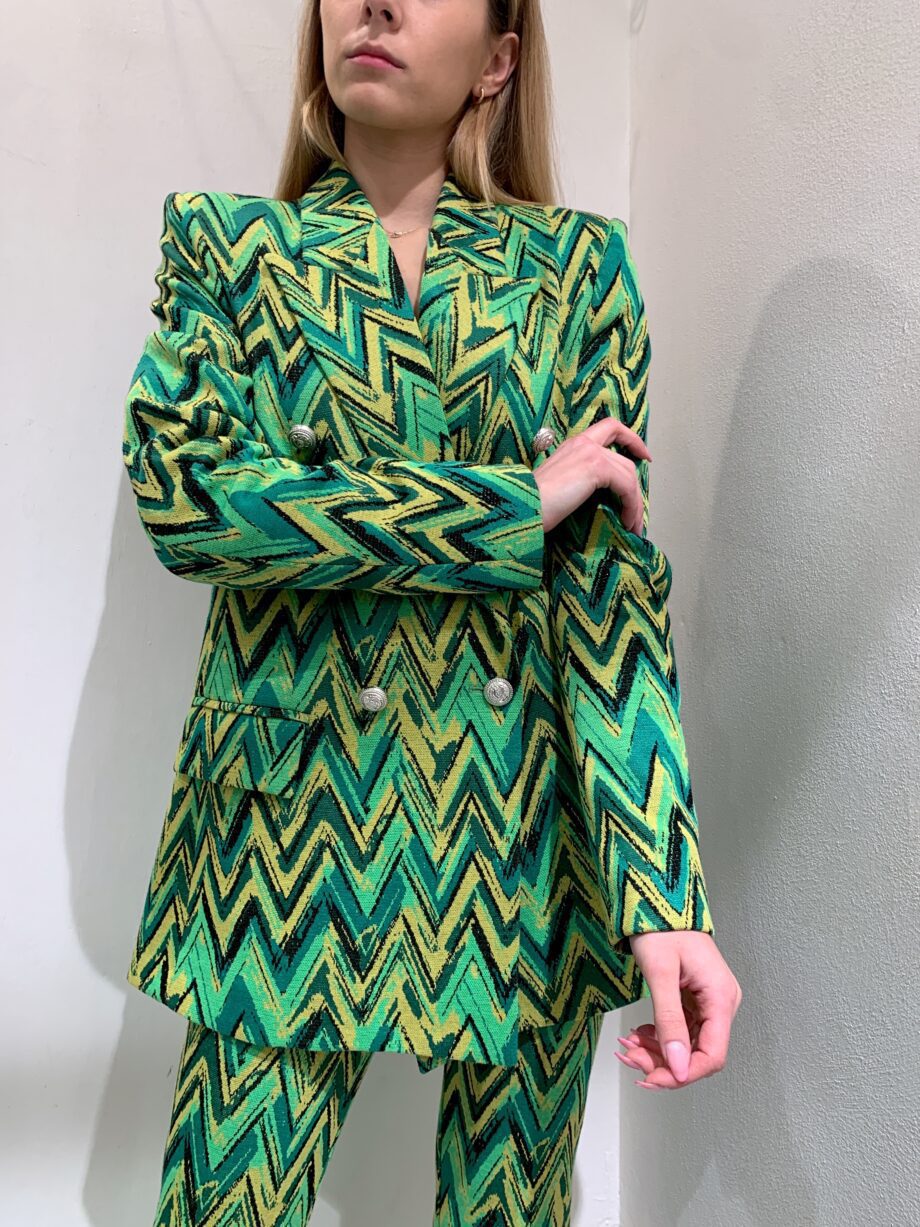 Shop Online Blazer doppiopetto fantasia verde e gialla Vicolo