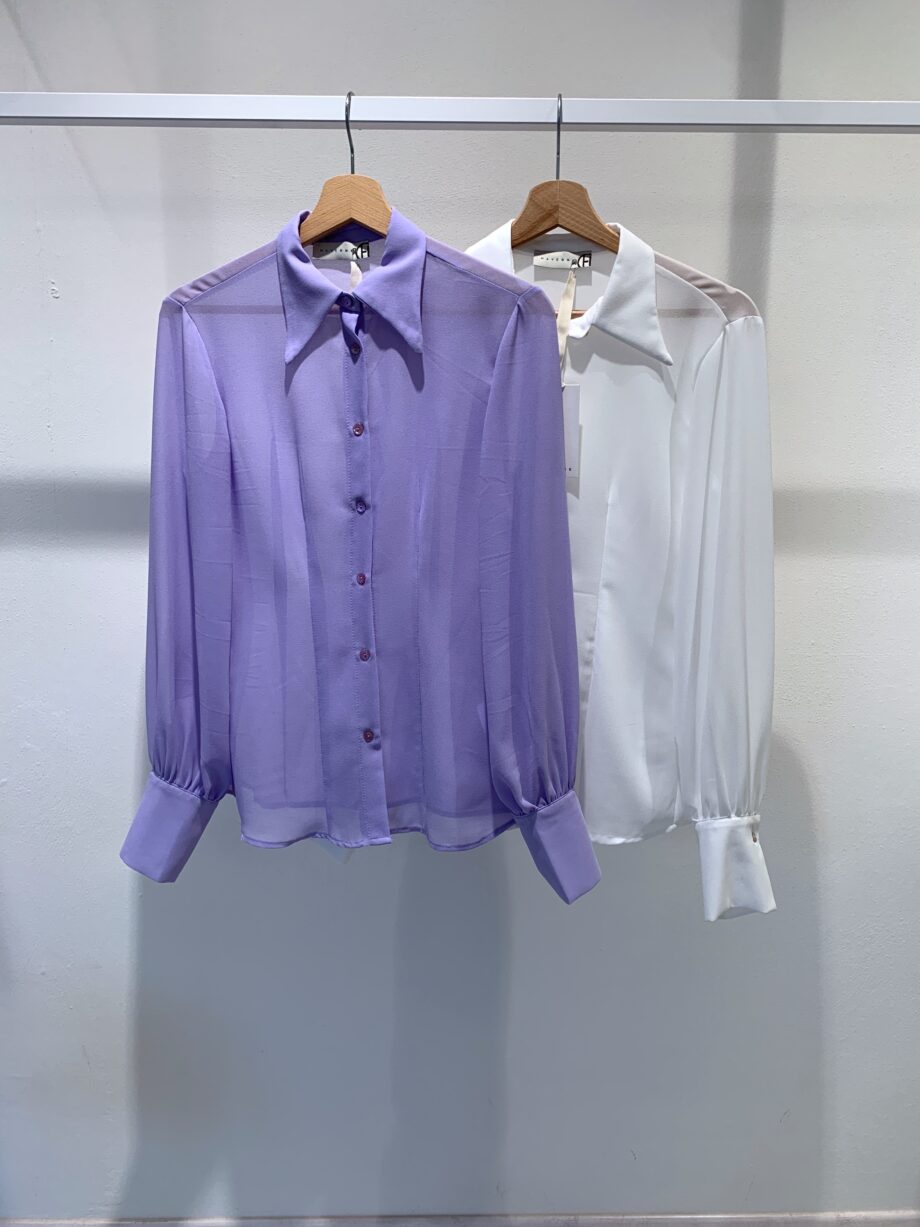 Shop Online Camicia in georgette lilla Have One