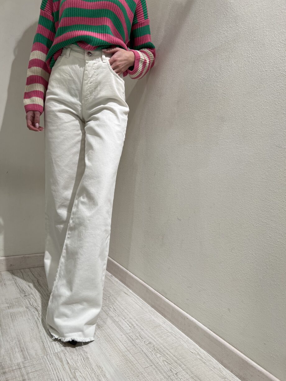 Shop Online Jeans palazzo lungo bianco Kontatto