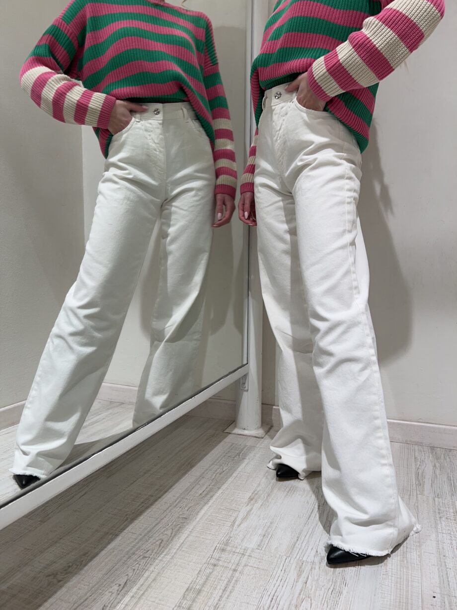 Shop Online Jeans palazzo lungo bianco Kontatto