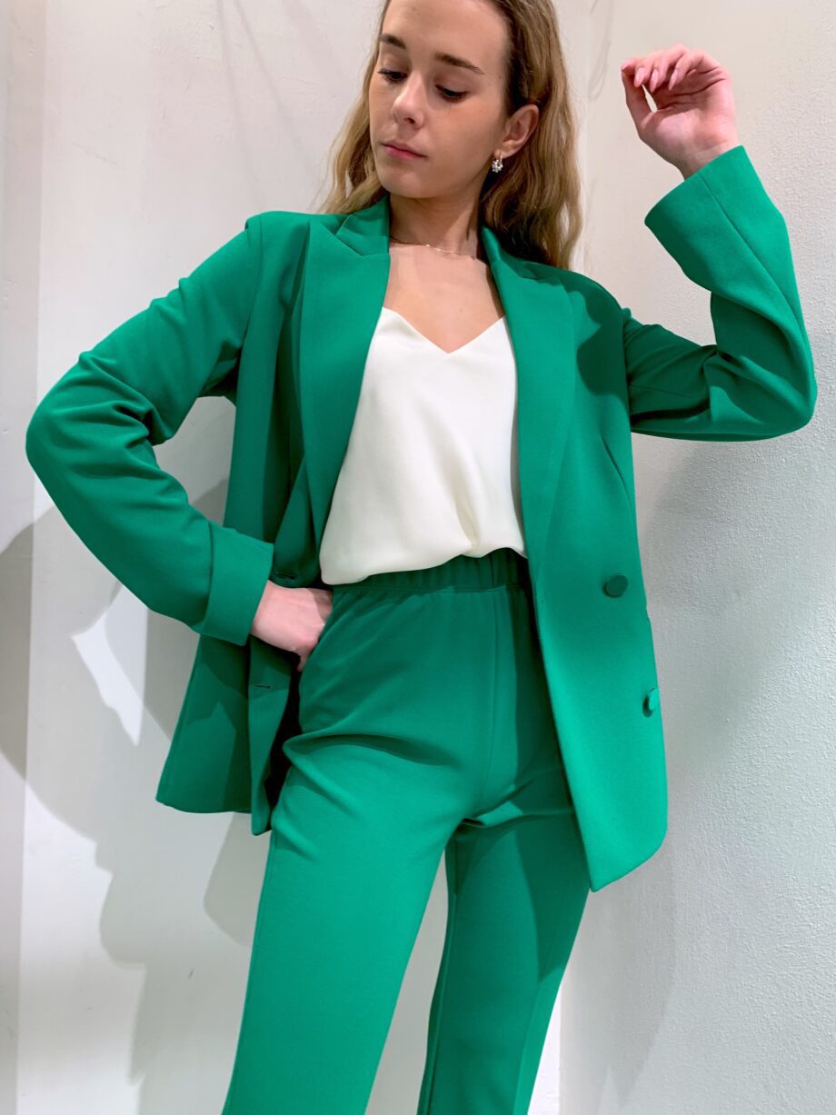 Shop Online Blazer doppiopetto verde revers raso Vicolo