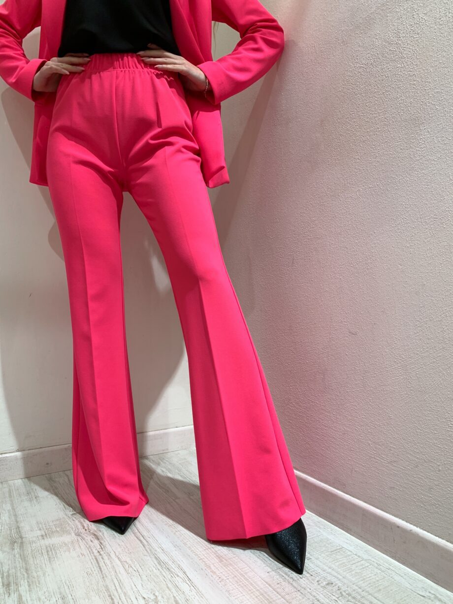 Shop Online Pantalone a zampa elasticizzato fucsia Vicolo