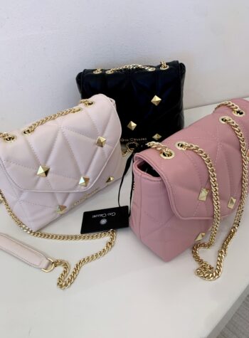 Shop Online Borsa mini Megan maxi borchie panna Gio Cellini