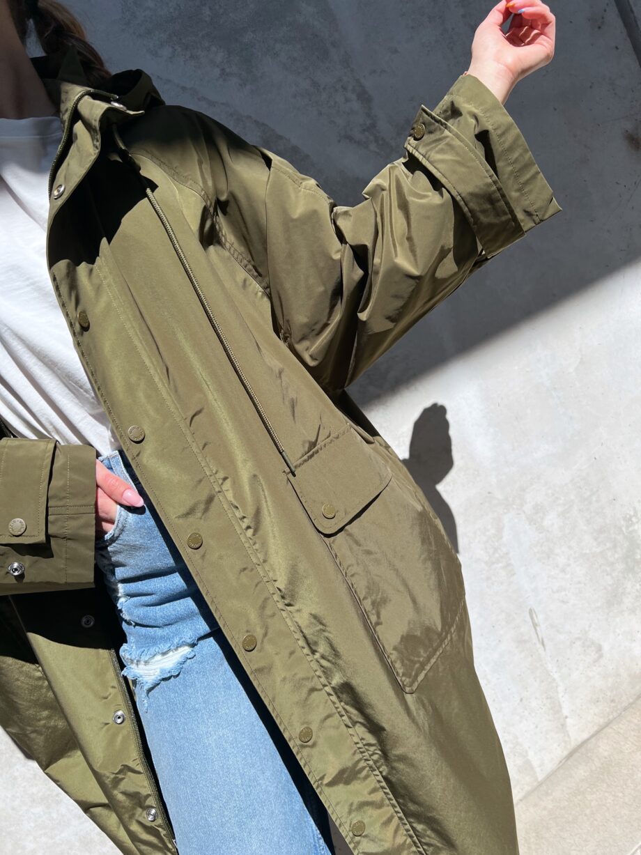 Shop Online Trench lungo oversize verde militare Vicolo