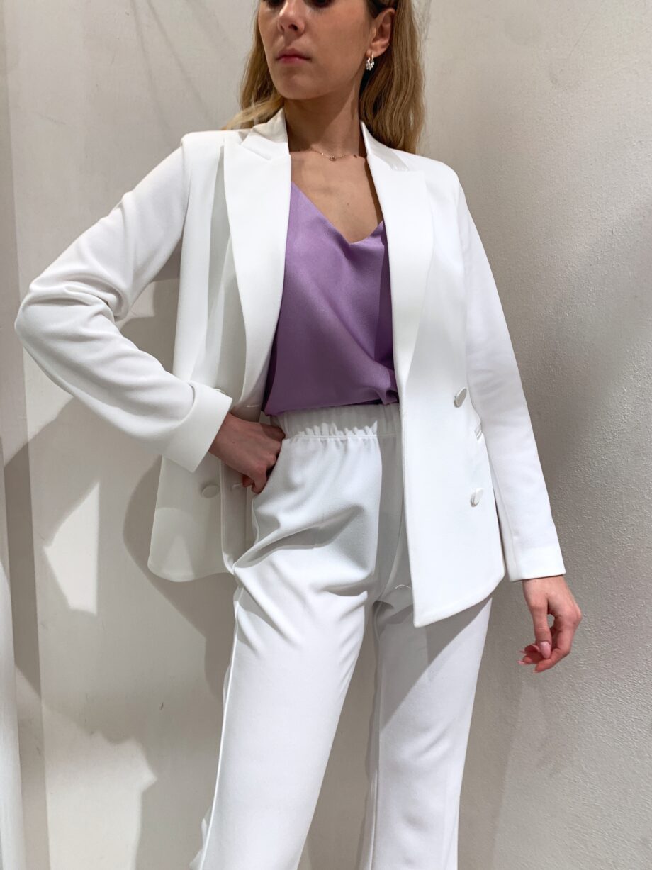 Shop Online Blazer doppiopetto bianco revers raso Vicolo