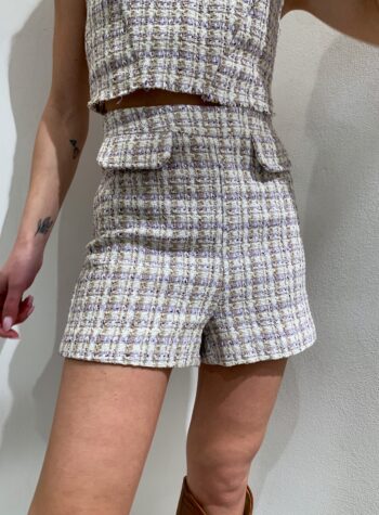 Shop Online Short in tweed panna e lilla So allure