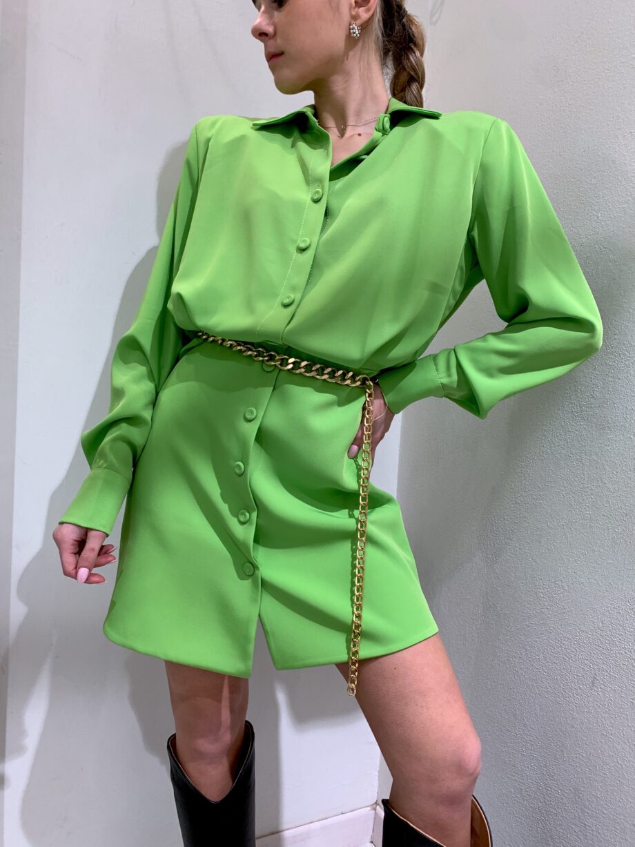 Shop Online Vestito camicia verde acido Have One