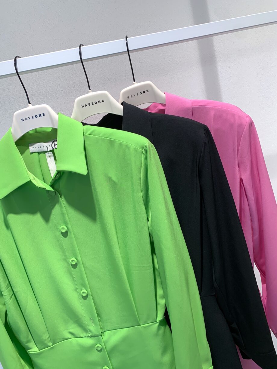 Shop Online Vestito camicia verde acido Have One