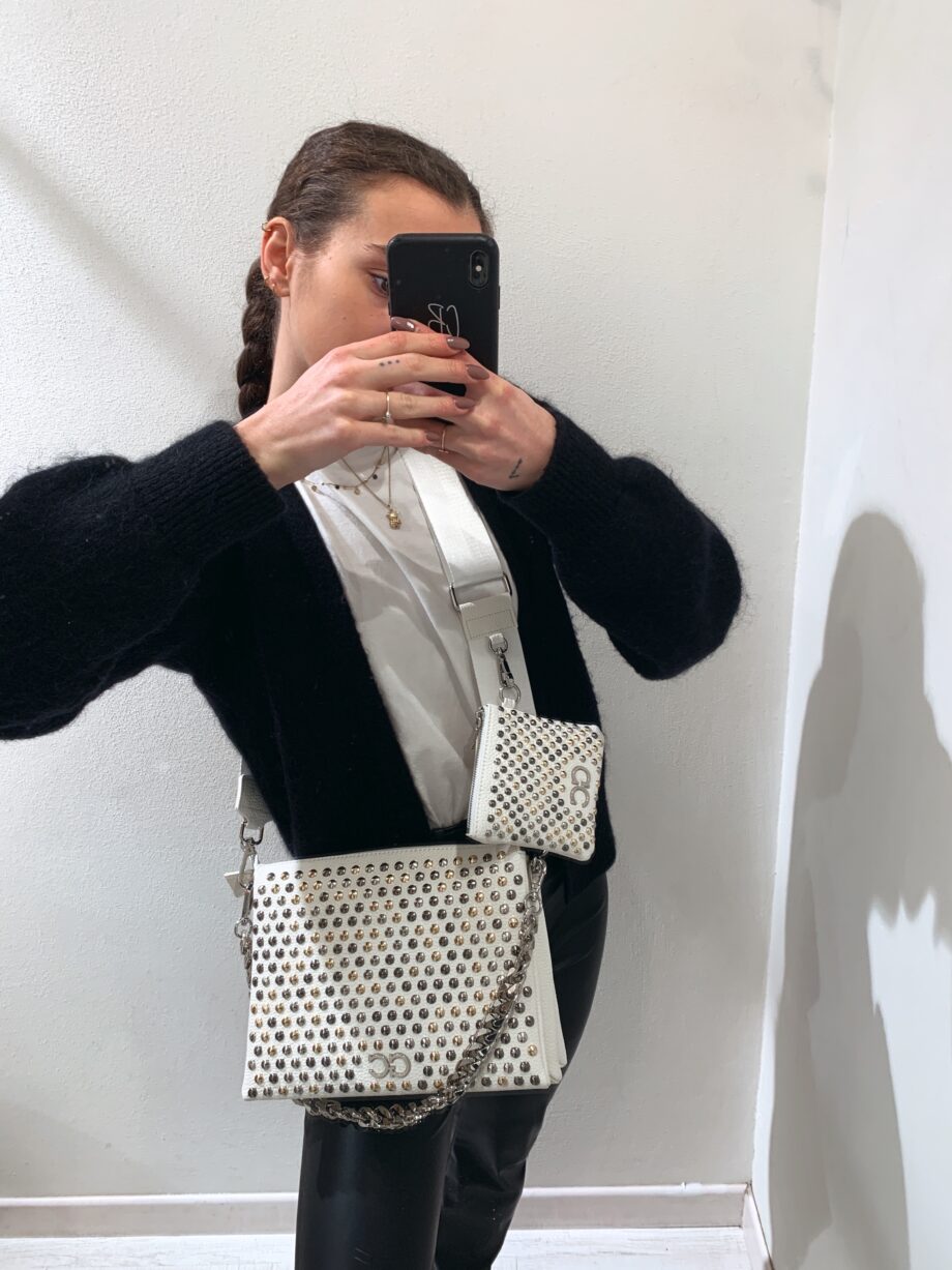 Shop Online Borsa Zoe all studs bianca Gio Cellini