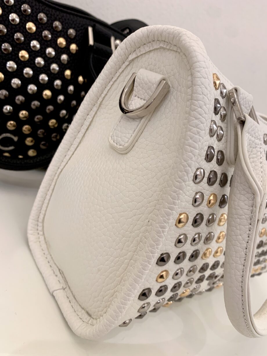 Shop Online Bauletto mini Maya all studs bianco Gio Cellini