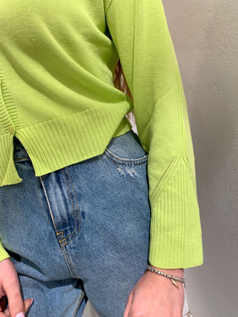 Shop Online Cardigan corto in viscosa lime Kontatto