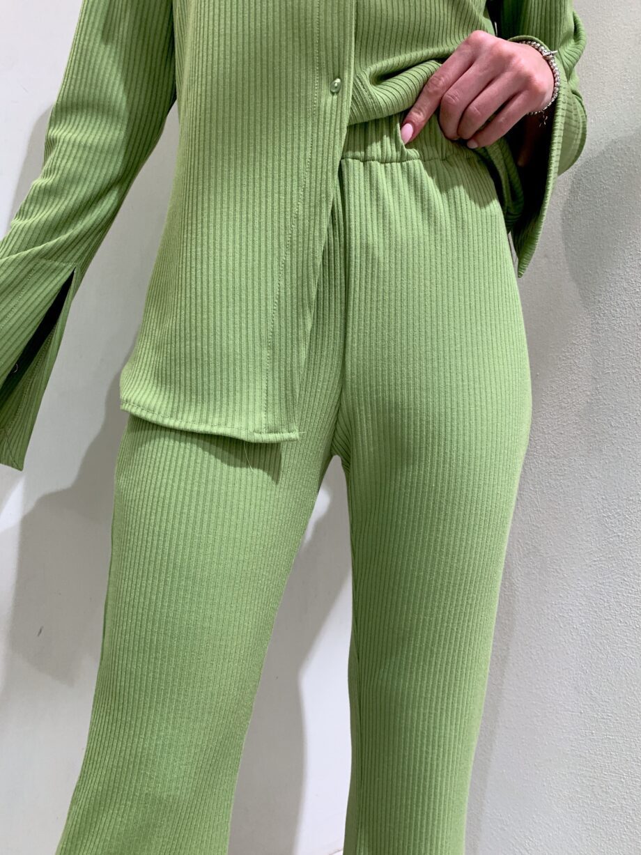 Shop Online Pantalone in maglia verde lime a coste Have One