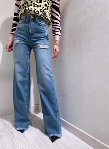 Shop Online Jeans palazzo con rotture e patch Dimora