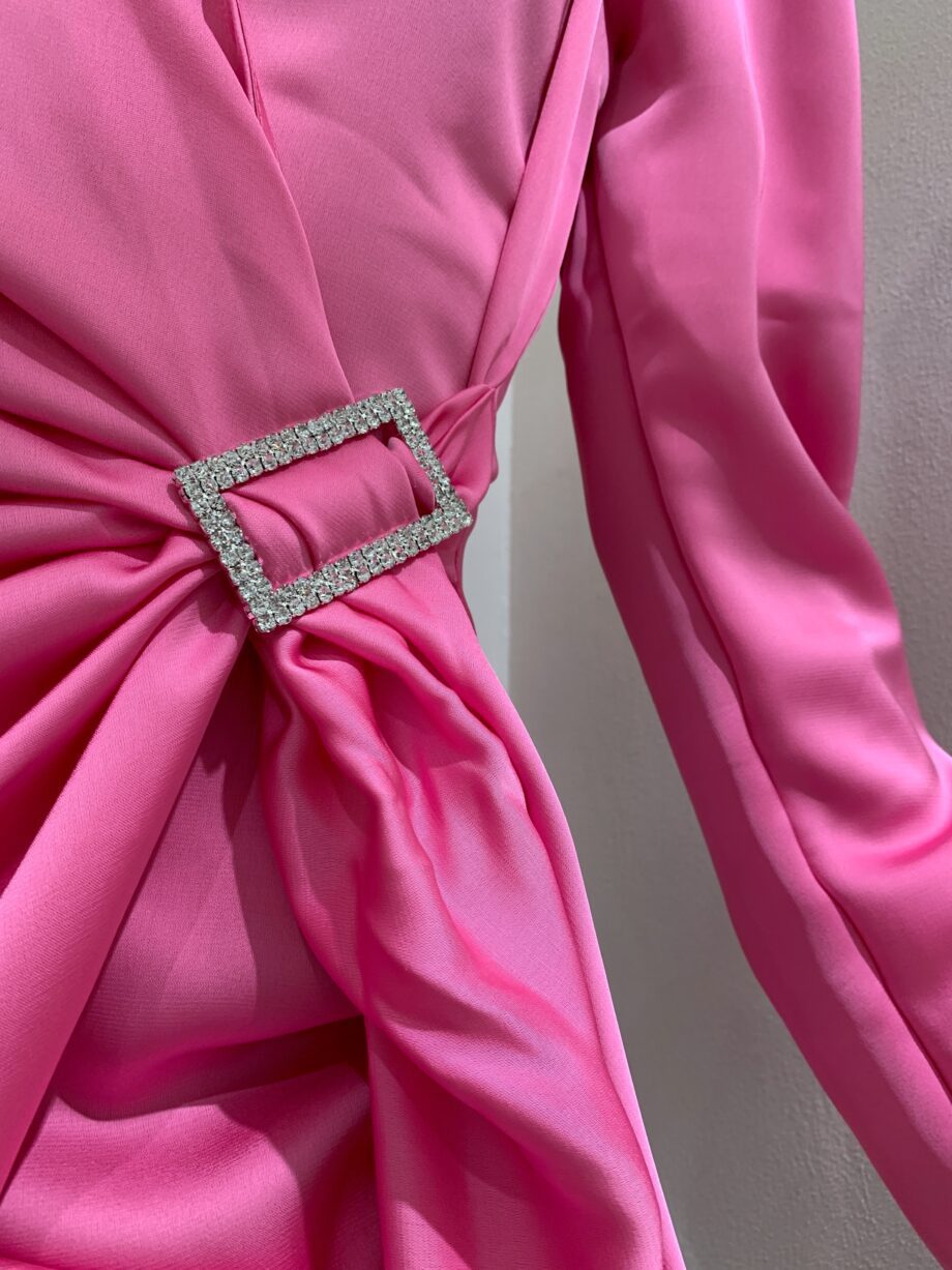 Shop Online Vestito satin rosa con cintura strass Have One