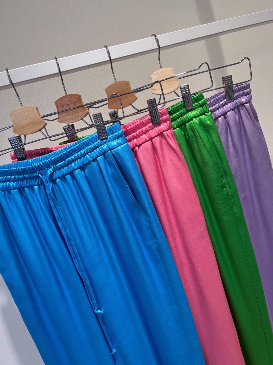 Shop Online Pantalone in satin morbido con elastico rosa Vicolo