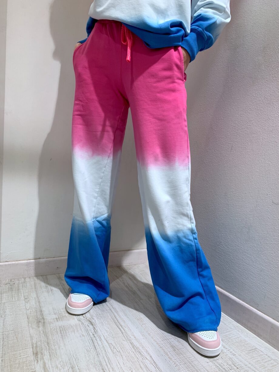 Shop Online Pantalone tuta palazzo tricolore sfumato Dimora