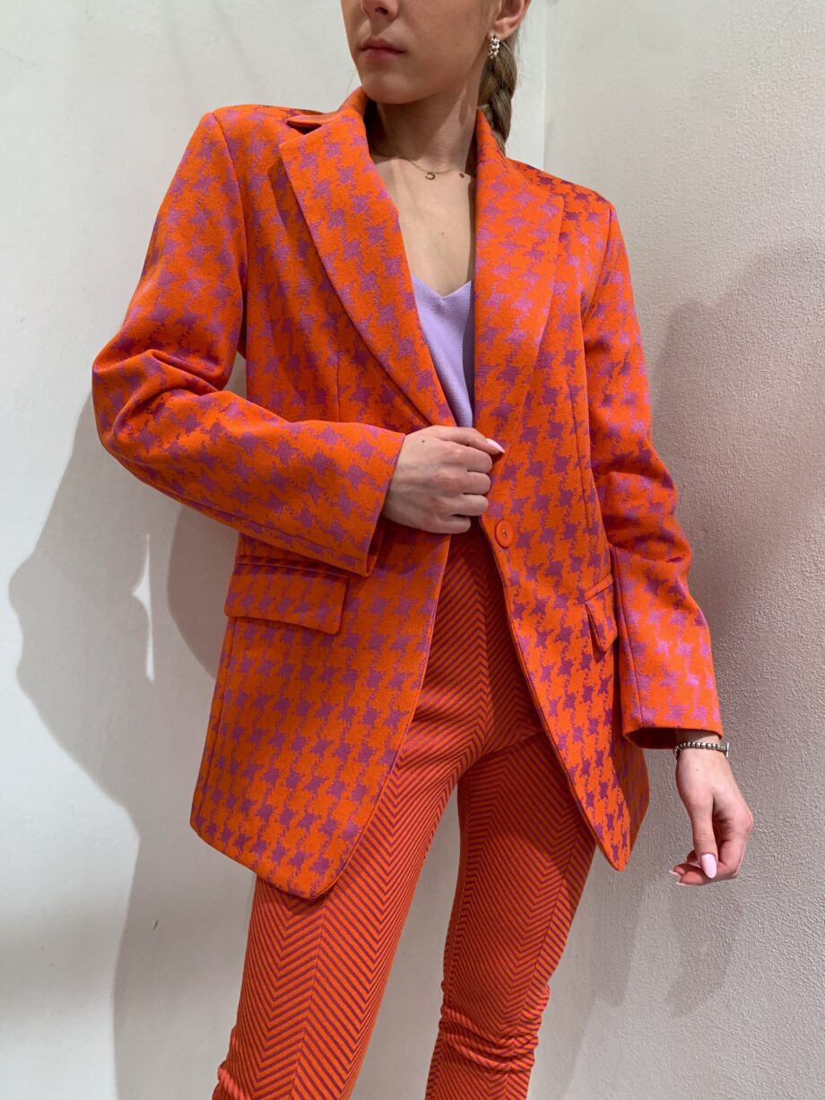 Shop Online Blazer un bottone arancio pied de poule Have One