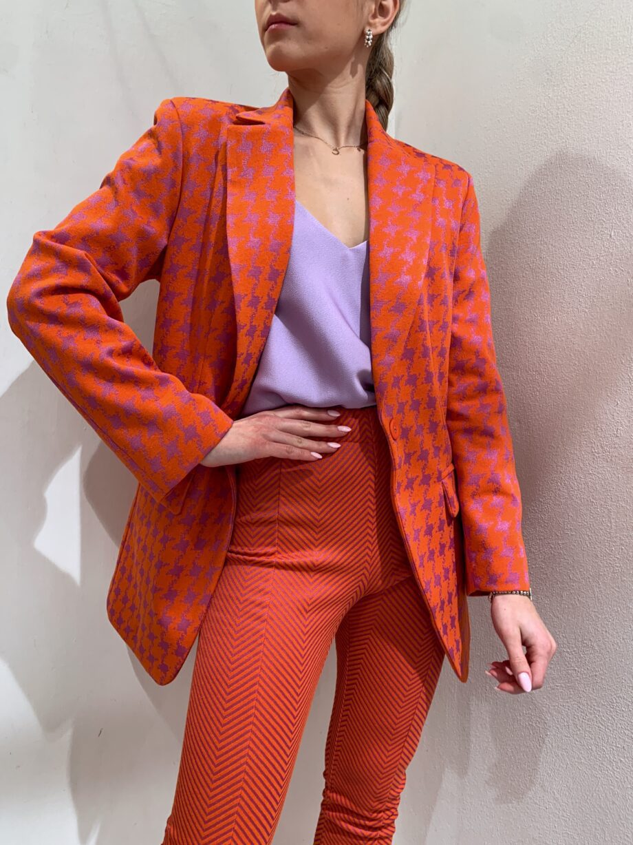 Shop Online Blazer un bottone arancio pied de poule Have One