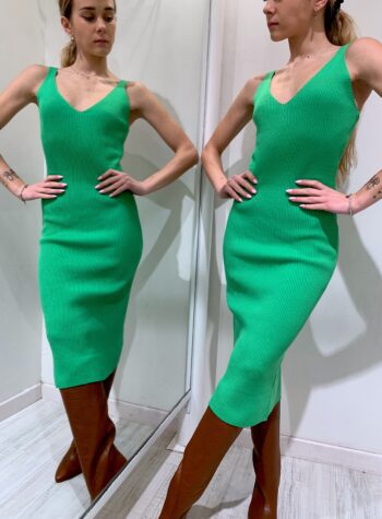 Shop Online Vestito aderente verde smanicato Kontatto