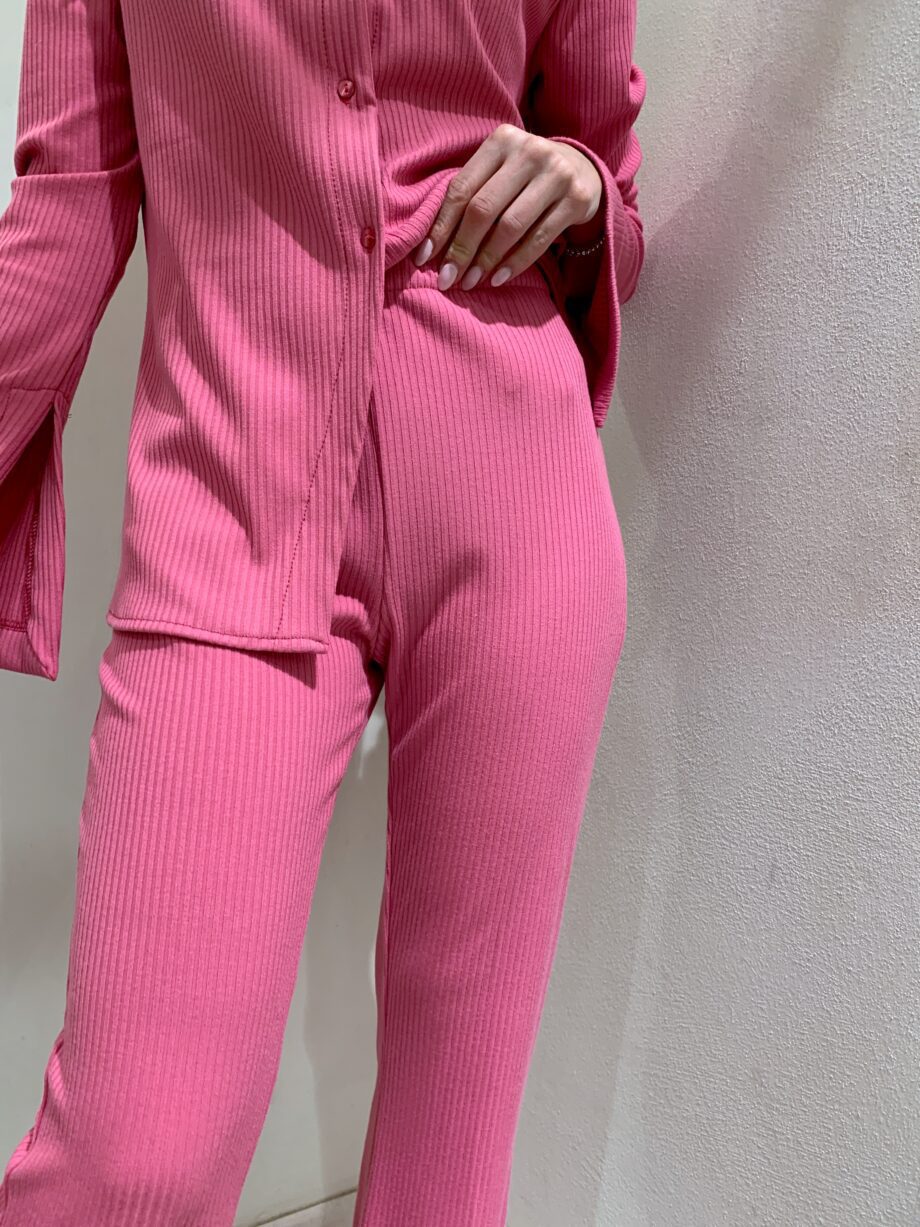 Shop Online Pantalone in maglia fucsia a coste Have One