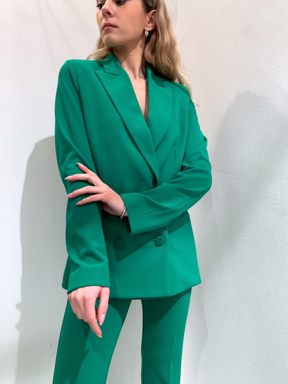 Shop Online Blazer doppiopetto verde revers raso Vicolo