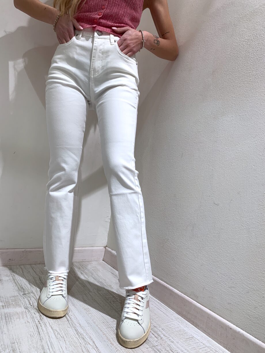 Shop Online Jeans bianco a zampetta Suncoo