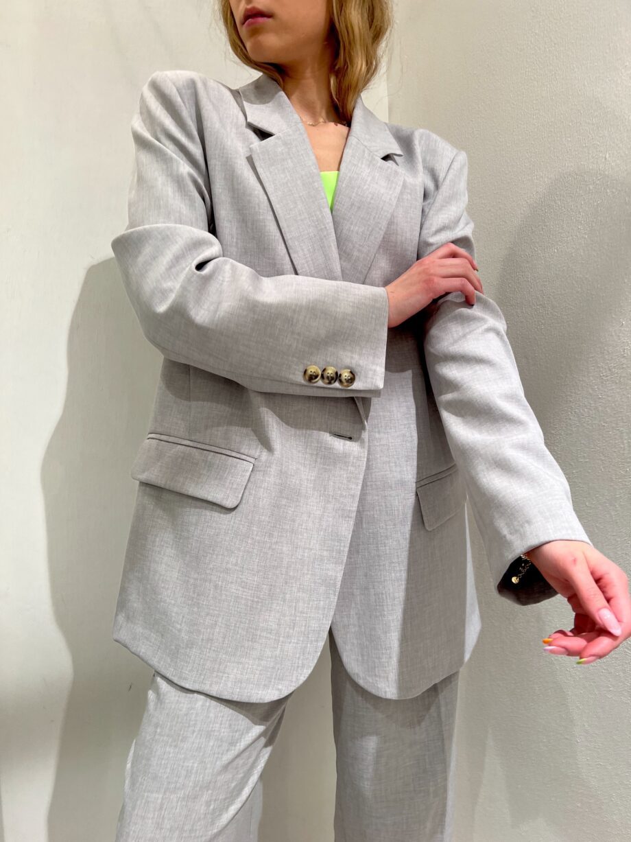 Shop Online Blazer over un bottone grigio fiammato Vicolo