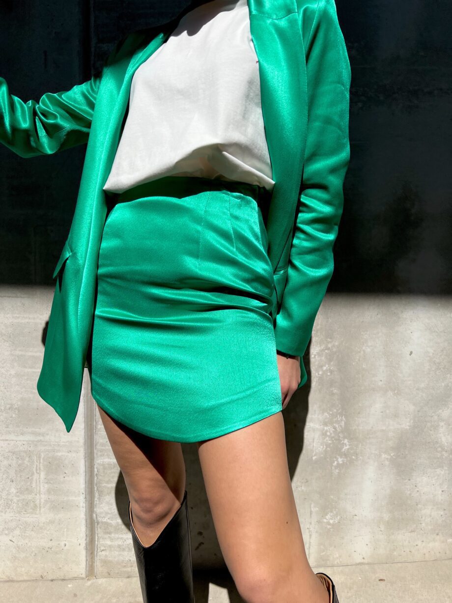 Shop Online Minigonna in raso a tubino verde smeraldo So Allure