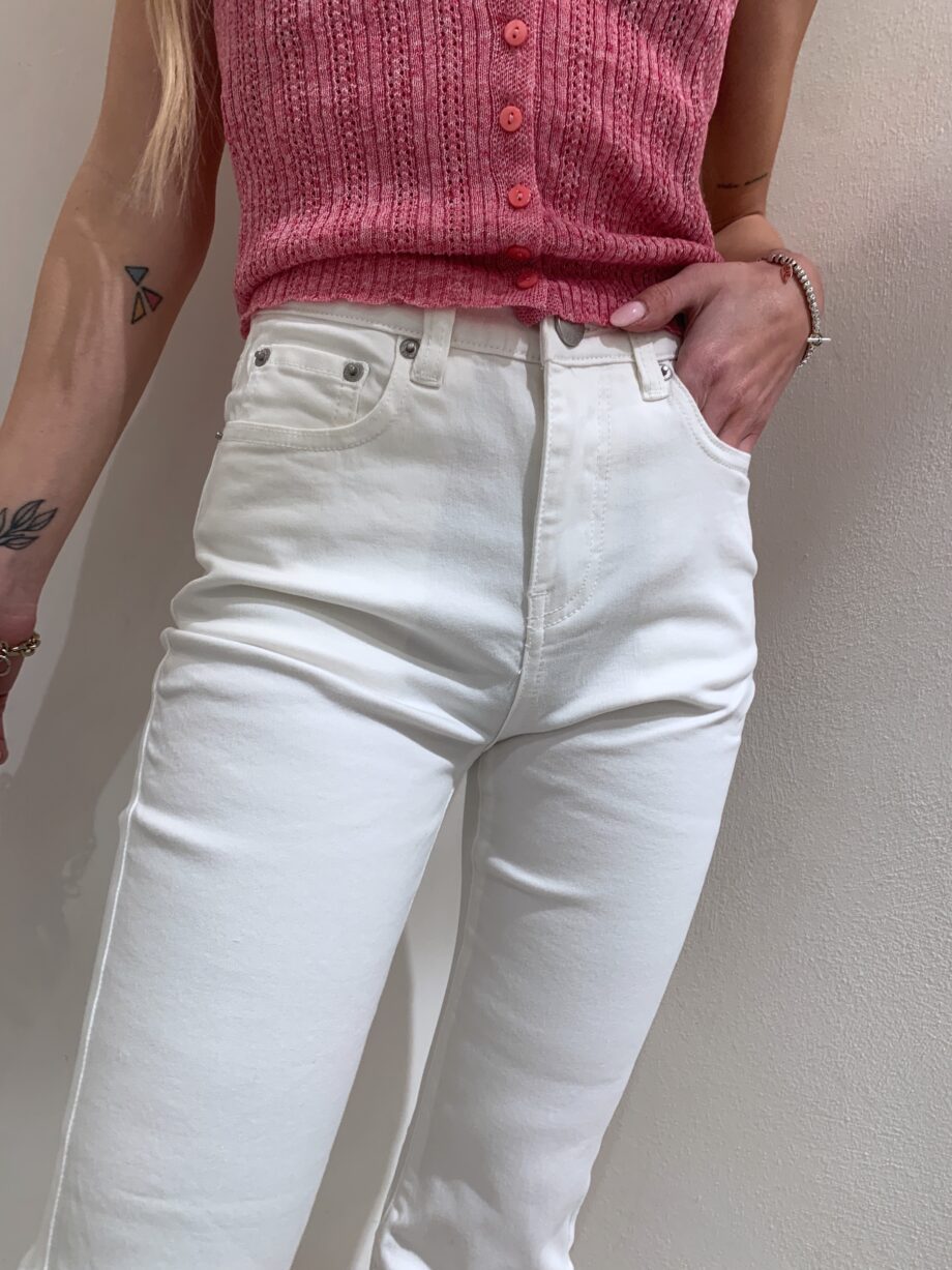 Shop Online Jeans bianco a zampetta Suncoo