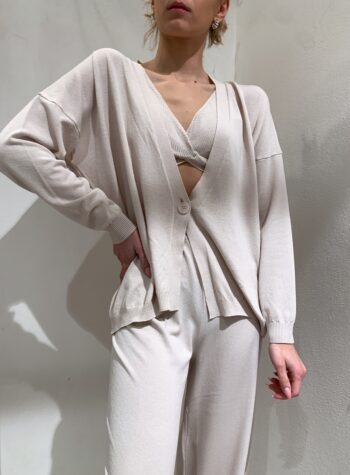 Shop Online Cardigan in maglia beige So Allure